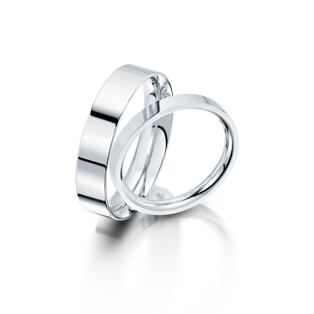 Flat Court Platinum Wedding Bands